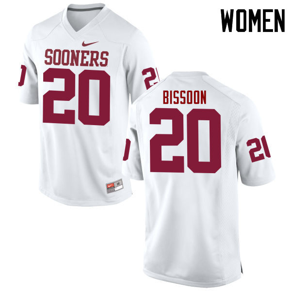Women Oklahoma Sooners #20 Najee Bissoon College Football Jerseys Game-White